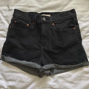 Levi’s jean shorts, size 28 (small/medium), black wash.